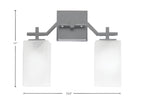 Corbin Two Light Bath Bar in Graphite with Square White Marble Shade