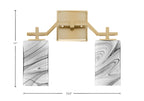 Corbin Two Light Bath Bar in New Age Brass with Square Onyx Swirl Shade