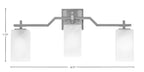 Corbin Three Light Bath Bar in Graphite with Square White Marble Shade