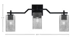 Corbin Three Light Bath Bar in Matte Black with Square Smoke Bubble Shade