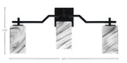 Corbin Three Light Bath Bar in Matte Black with Square Onyx Swirl Shade