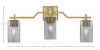 Corbin Three Light Bath Bar in New Age Brass with Square Smoke Bubble Shade