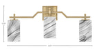 Corbin Three Light Bath Bar in New Age Brass with Square Onyx Swirl Shade