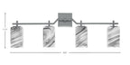Corbin Four Light Bath Bar in Graphite with Square Onyx Swirl Shade