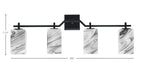 Corbin Four Light Bath Bar in Matte Black with Square Onyx Swirl Shade