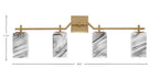 Corbin Four Light Bath Bar in New Age Brass with Square Onyx Swirl Shade