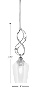 Jazz One Light Mini Pendant in Chrome with 5" Clear Bubble Shade