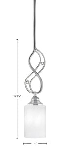 Jazz One Light Mini Pendant in Chrome with 4" White Marble Shade