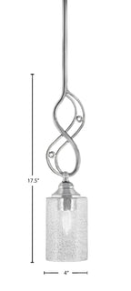 Jazz One Light Mini Pendant in Chrome with 4" Smoke Bubble Shade