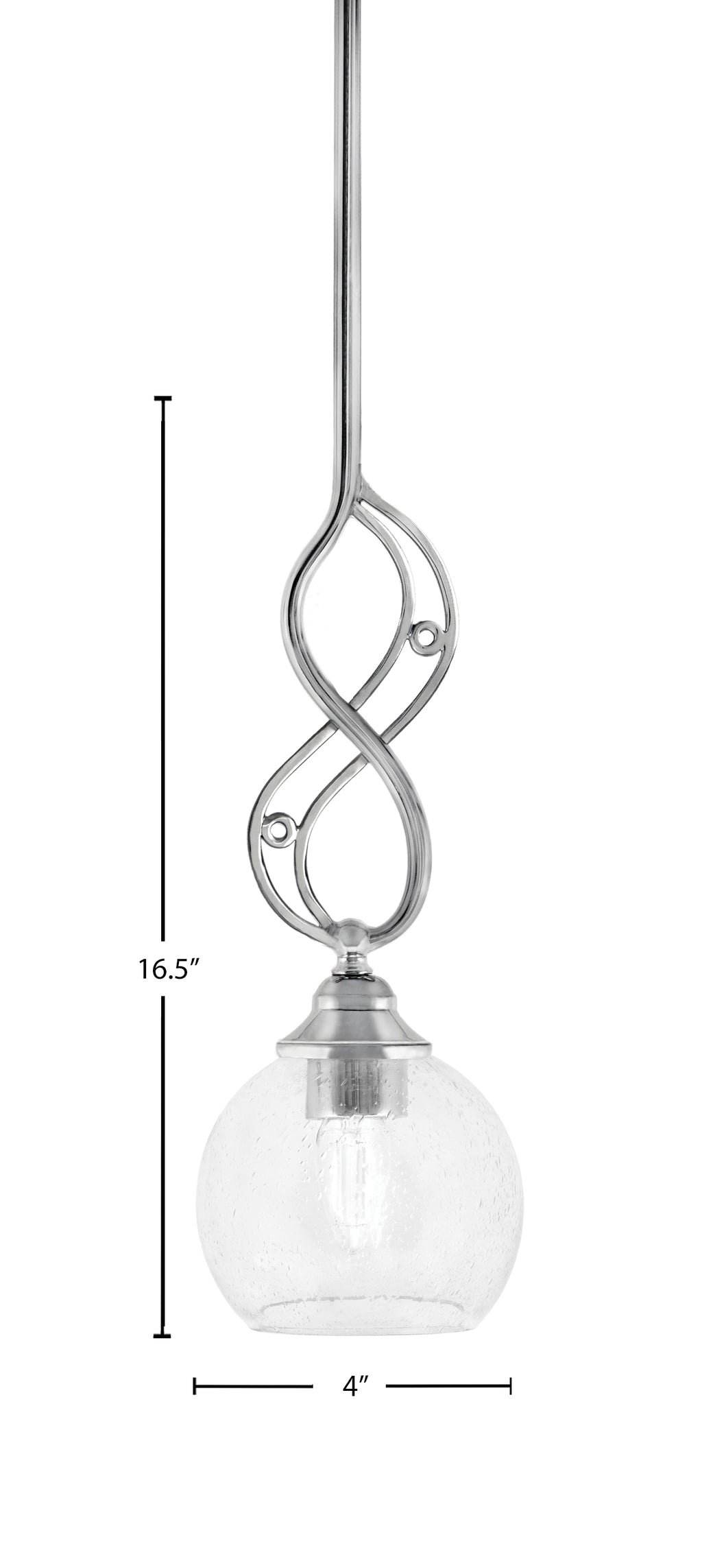 Jazz One Light Mini Pendant in Chrome with 5.75" Clear Bubble Shade