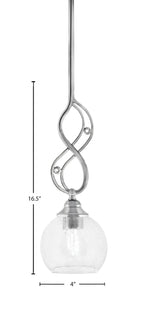 Jazz One Light Mini Pendant in Chrome with 5.75" Clear Bubble Shade