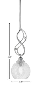 Jazz One Light Mini Pendant in Chrome with 5.75" Smoke Bubble Shade