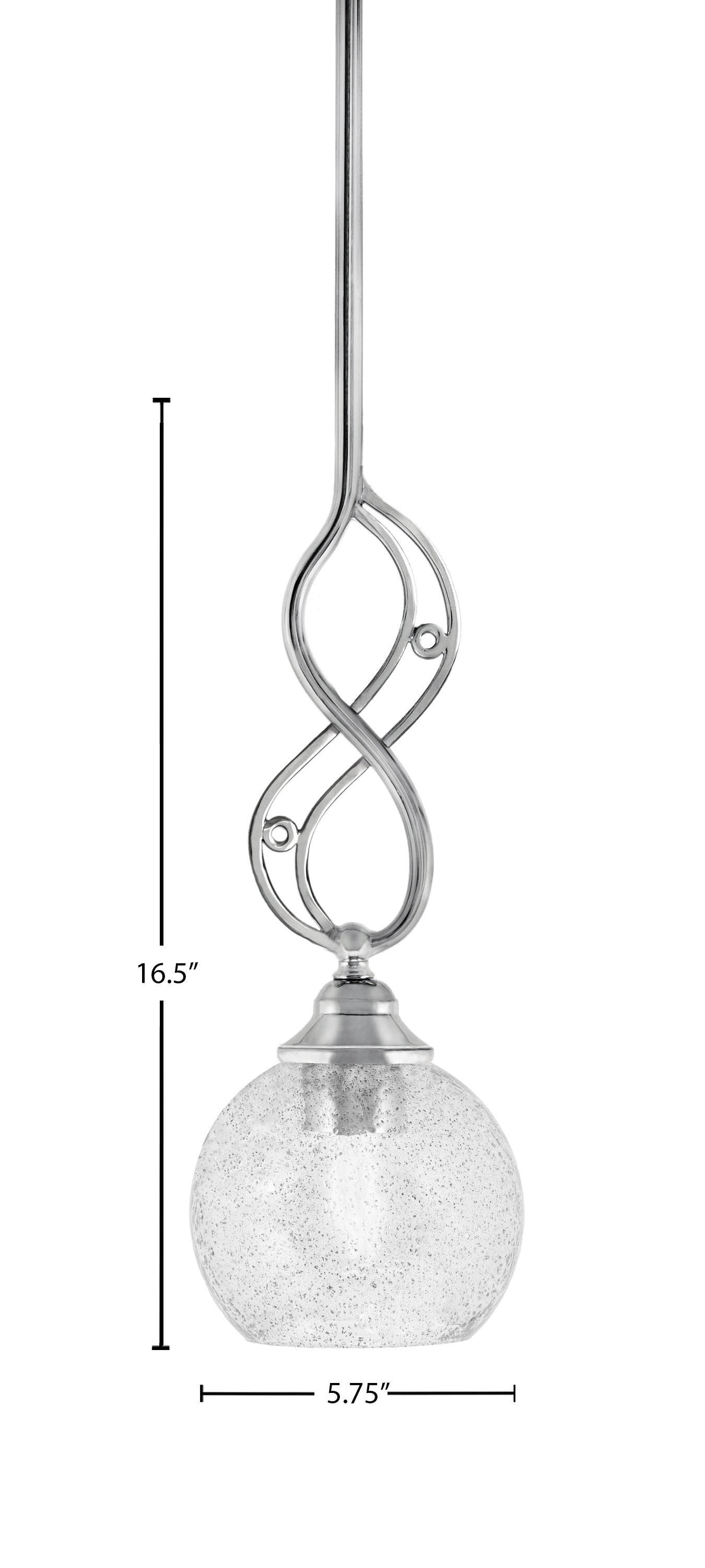 Jazz One Light Mini Pendant in Chrome with 5.75" Smoke Bubble Shade