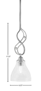 Jazz One Light Mini Pendant in Chrome with 6.25" Clear Bubble Shade