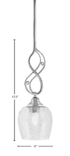 Jazz One Light Mini Pendant in Chrome with 6" Smoke Bubble Shade