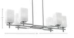 Corbin Six Light Island Pendant in Graphite with Square White Marble Shade