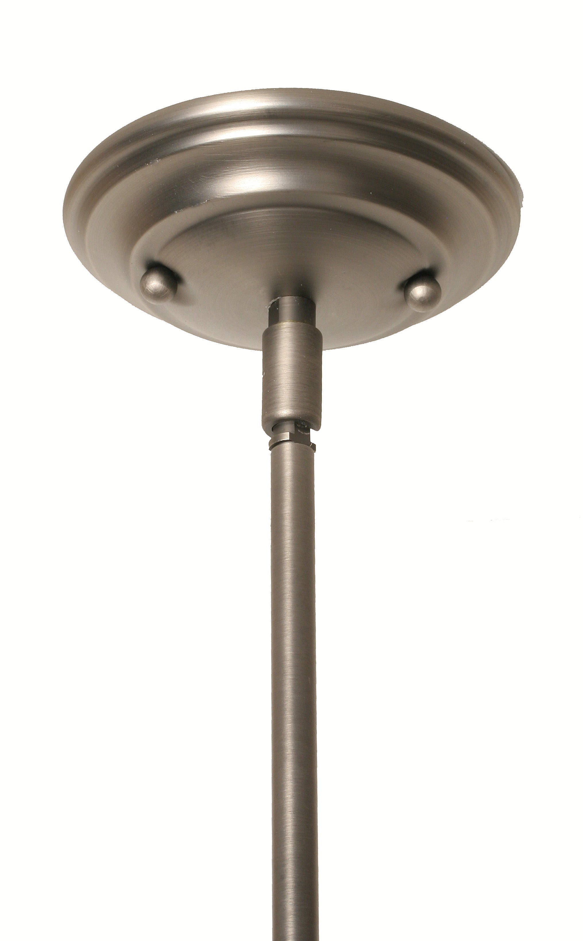 Stem One Light Mini Pendant in Brushed Nickel with 6" Clear Ribbed Shade