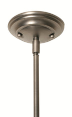 Any One Light Mini Pendant in Brushed Nickel with 7" Pearl & Black Flair Art Glass Shade
