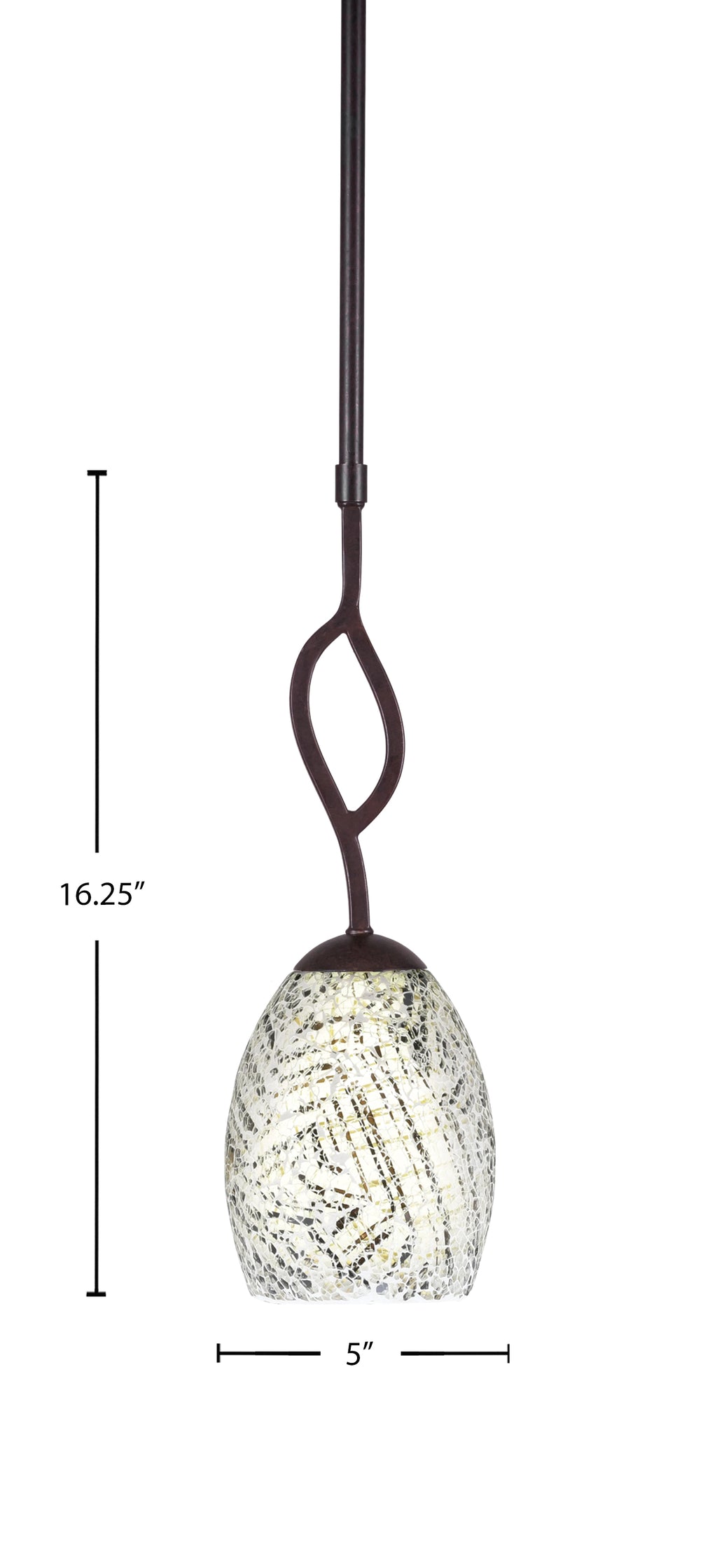 Revo One Light Mini Pendant in Dark Granite with 5" Natural Fusion Shade