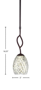 Revo One Light Mini Pendant in Dark Granite with 5" Natural Fusion Shade