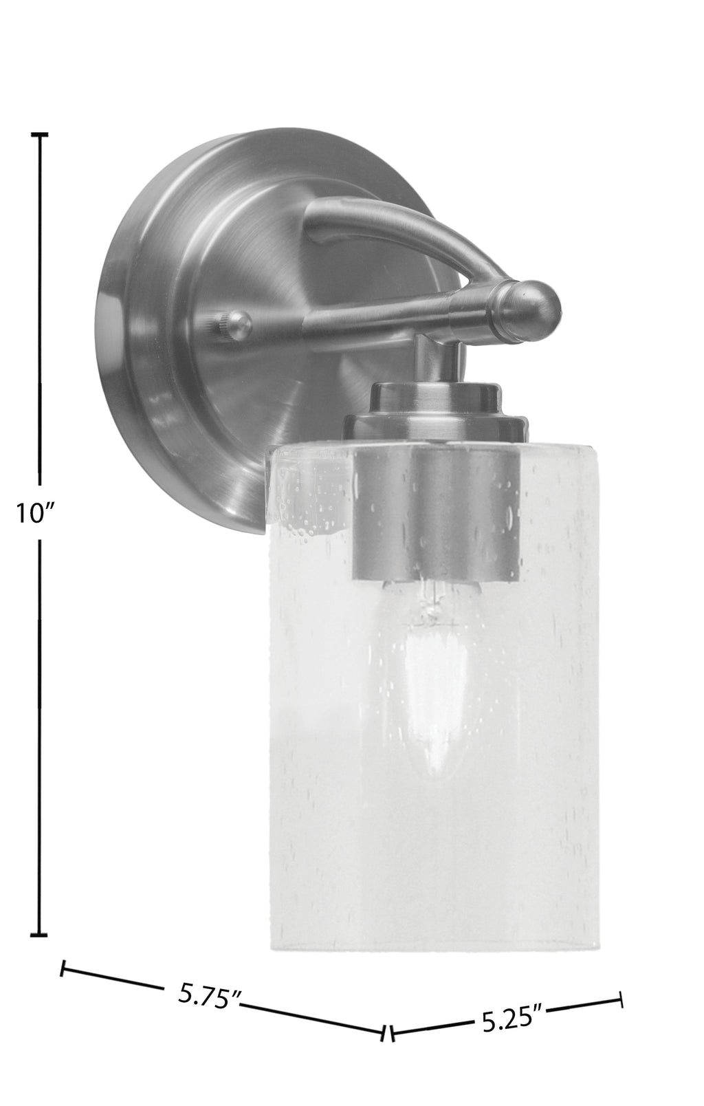 Marquise One Light Wall Sconce in Brushed Nickel with 4" Clear Bubble Shade