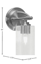 Marquise One Light Wall Sconce in Brushed Nickel with 4" Clear Bubble Shade