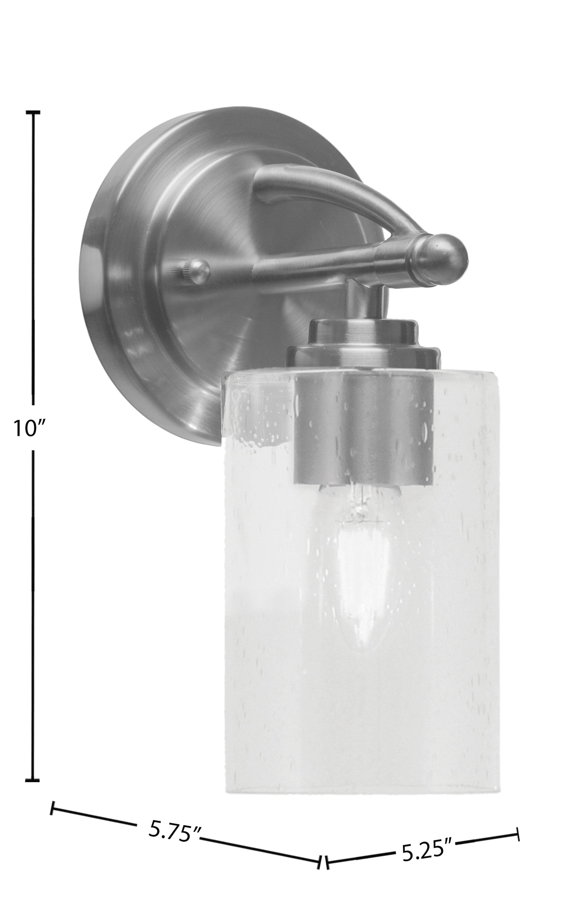 Marquise One Light Wall Sconce in Brushed Nickel with 4" Clear Bubble Shade