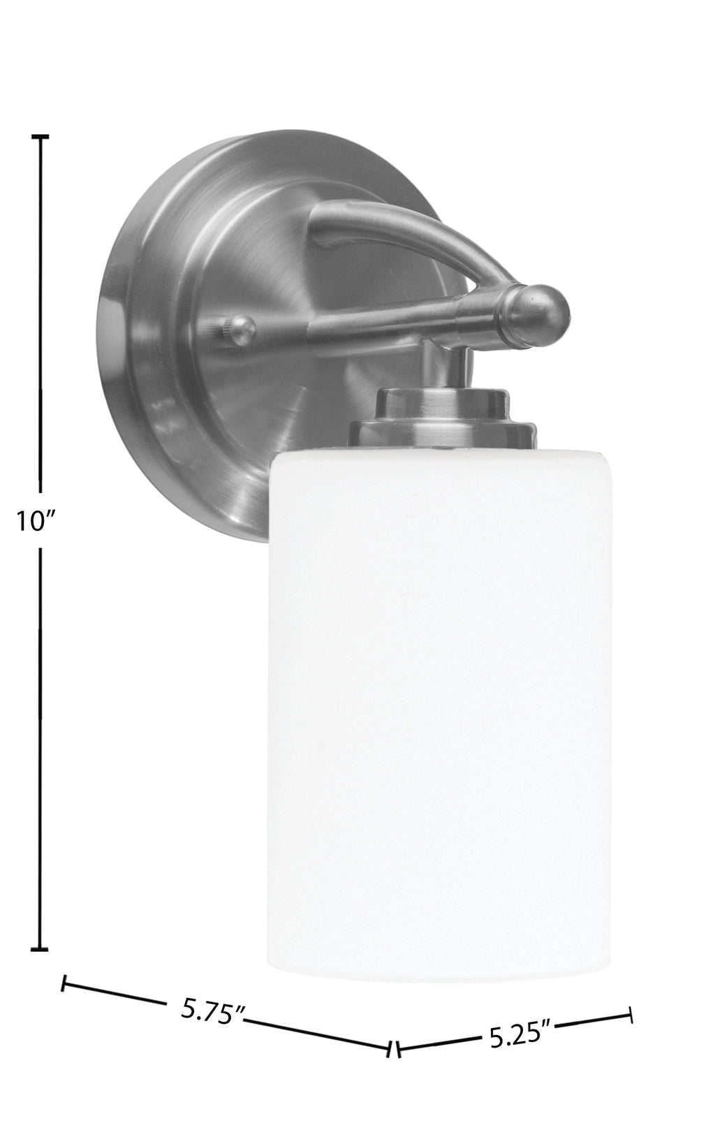 Marquise One Light Wall Sconce in Brushed Nickel with 4" White Muslin Shade