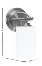 Marquise One Light Wall Sconce in Brushed Nickel with 4" White Muslin Shade