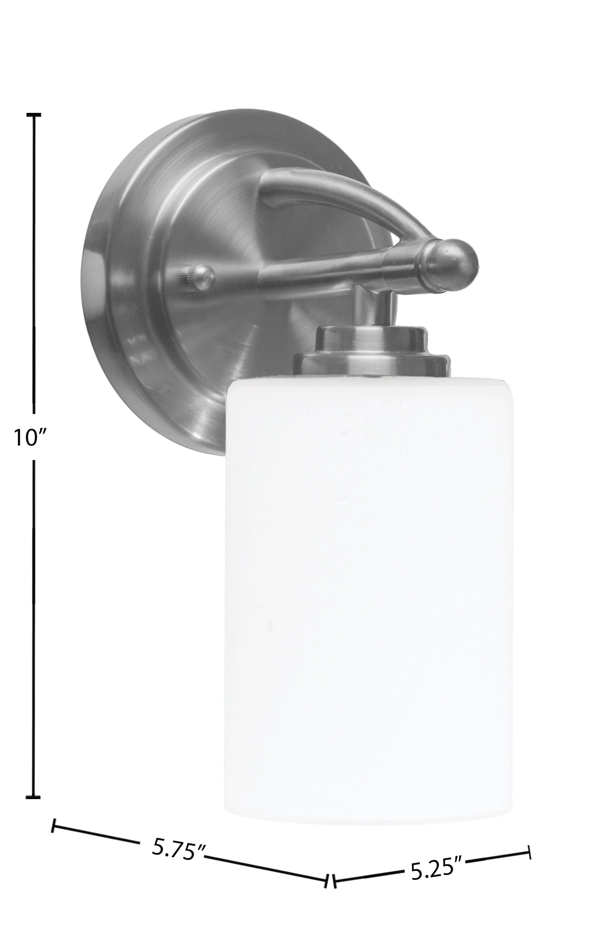 Marquise One Light Wall Sconce in Brushed Nickel with 4" White Muslin Shade