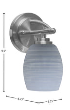 Marquise One Light Wall Sconce in Brushed Nickel with 5" Gray Matrix Shade