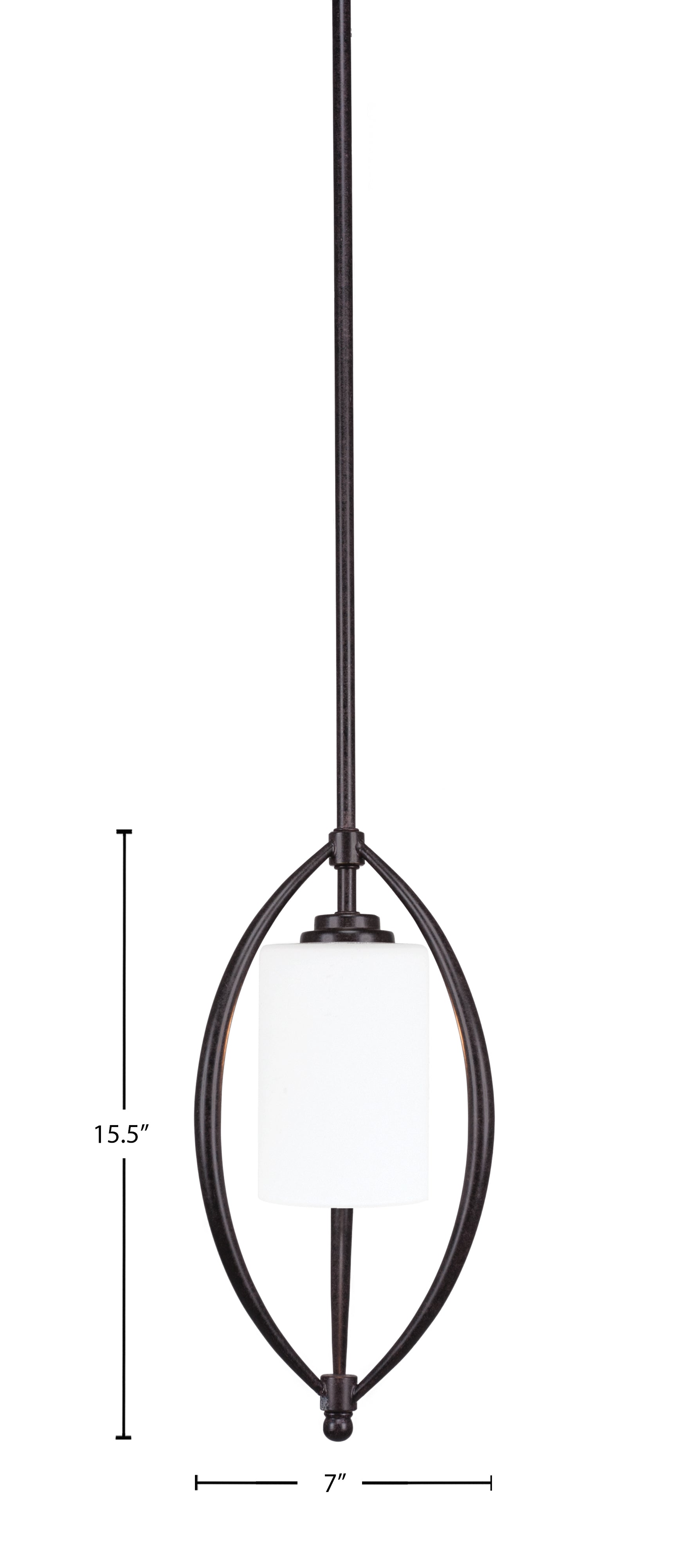 Marquise One Light Mini Pendant in Dark Granite with 4" White Muslin Shade