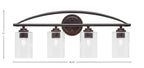 Marquise Four Light Bath Bar in Dark Granite with 4" Clear Bubble Shade