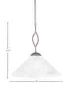 Revo One Light Pendant in Aged Silver with 16" Italian Bubble Shade