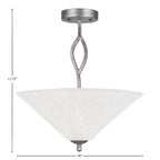Revo Three Light Semi-Flush Mount in Aged Silver with 16" Gold Ice Shade