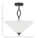 Revo Three Light Semi-Flush Mount in Dark Granite with 16" Gold Ice Shade