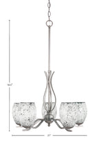 Revo Five Light Chandelier in Aged Silver with 5" Black Fusion Shade