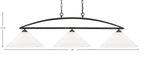 Marquise Three Light Island Pendant in Dark Granite with 16" White Muslin Shade
