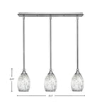 Any Three Light Linear Pendalier in Brushed Nickel with 5" Black Fusion Shade