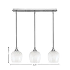 Any Three Light Linear Pendalier in Brushed Nickel with 6" White Marble Shade