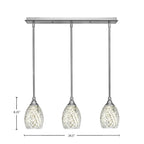 Any Three Light Linear Pendalier in Brushed Nickel with 5" Natural Fusion Shade