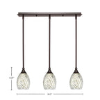 Any Three Light Linear Pendalier in Dark Granite with 5" Natural Fusion Shade