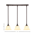 Any Three Light Multi Light Mini Pendant in Dark Granite with 7" Italian Marble Shade