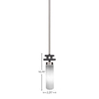 Salinda One Light Mini Pendant in Matte Black & Brushed Nickel with 2.5" White Muslin Shade