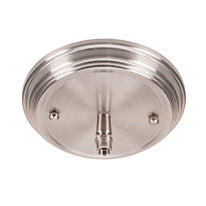 Salinda Eight Light Chandelier in Matte Black & Brushed Nickel with 2.5" Clear Bubble Shade