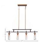 Salinda Four Light Bar in Espresso & Brass with 2.5" Clear Bubble Shade