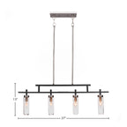 Salinda Four Light Bar in Matte Black & Brushed Nickel with 2.5" Clear Bubble Shade