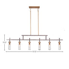 Salinda Six Light Bar in Espresso & Brass with 2.5" Clear Bubble Shade