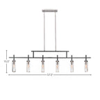 Salinda Six Light Bar in Matte Black & Brushed Nickel with 2.5" Clear Bubble Shade