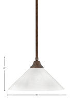 Any One Light Pendant in Bronze with White Marble Glass Shade